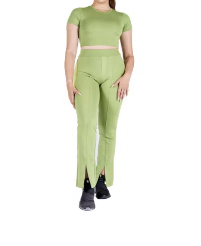 Lovyt Breathable Cropped Tee In Epsom In Green