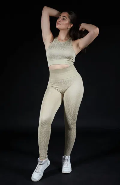Lovyt Euroshine Jacquard Leggings In Plaza Taupe In Multi