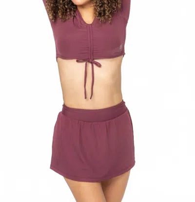 Lovyt Krina Winterly Crop Top In Fig In Burgundy