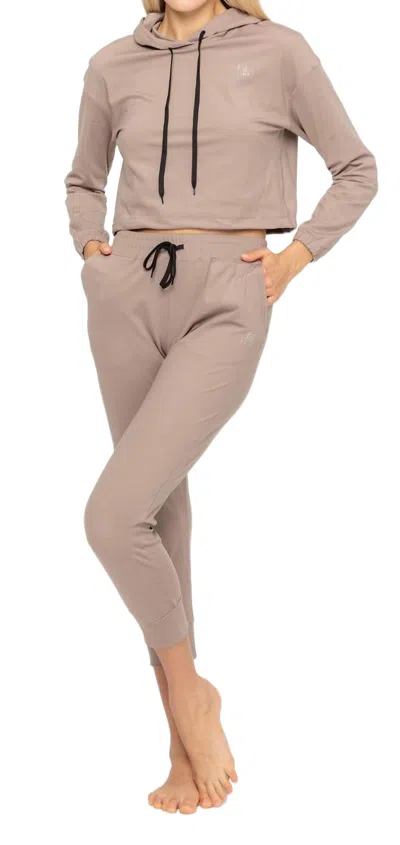 Lovyt Mid-rise Joggers In Fungi In Beige