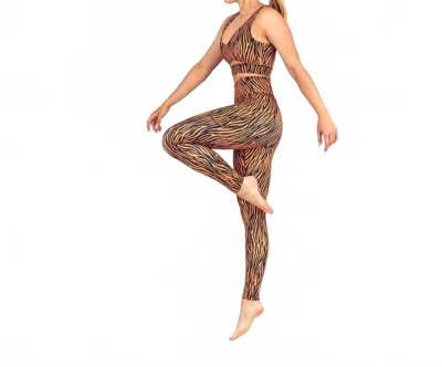 Lovyt Printed Legging In Zebra Brown