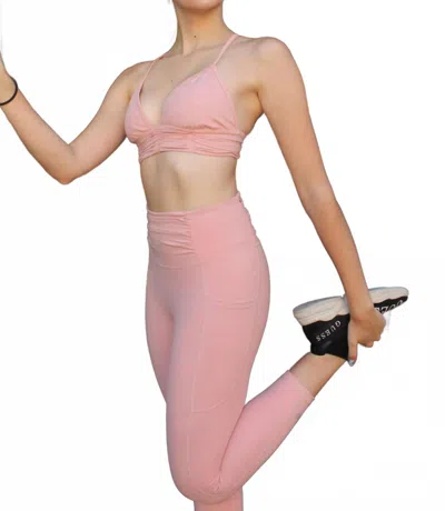 Lovyt Scrunchy Legging In Mesa Rose In Pink