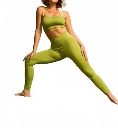 Lovyt Seamless Booty Leggings In Green