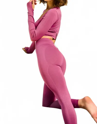 Lovyt Seamless Booty Leggings In Mauve In Multi