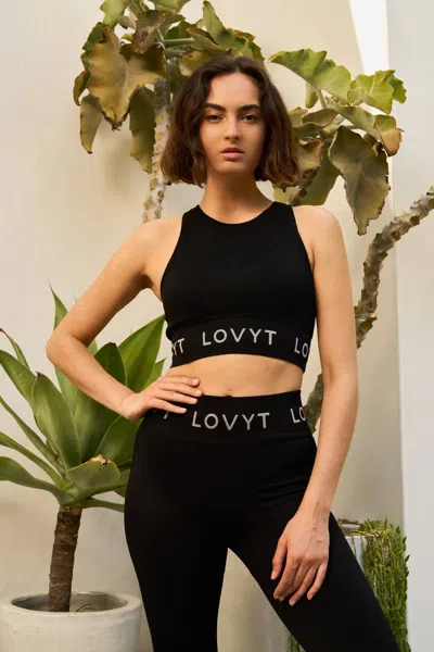 Lovyt Seamless Crop Top In Black
