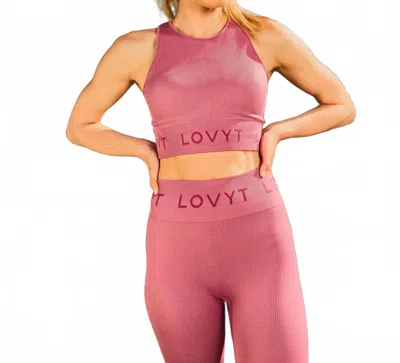 Lovyt Seamless Crop Top In Mauve In Pink