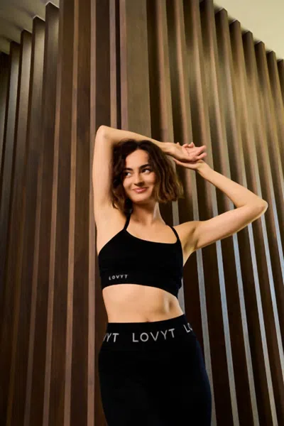 Lovyt Seamless Ribbed Bra In Black