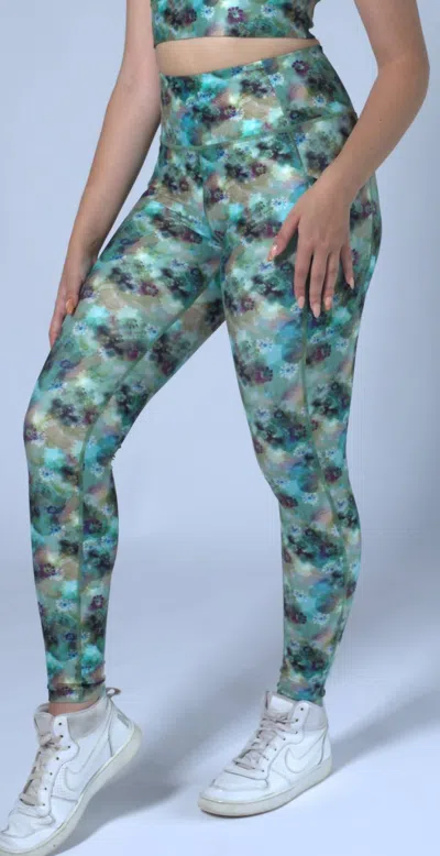 Lovyt Women's Printed Legging In Green Floral In Multi