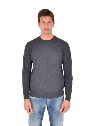 Low Brand All-over Jacquard Wool Sweater In Gray