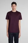 LOW BRAND B134 BASIC T-SHIRT IN BORDEAUX COTTON