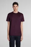 Low Brand B134 Basic T-shirt In Bordeaux Cotton In Red