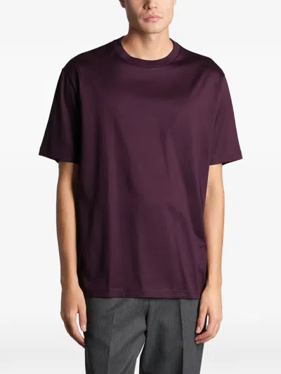 Low Brand B240 Embroidered-logo T-shirt In Burgundy