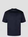 Low Brand Black Solid Crew Neck T-shirt In Blue