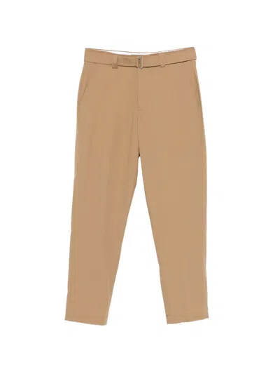 Low Brand Belted Trousers In Brown