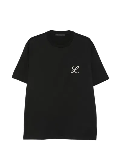 Low Brand 자수 반소매 티셔츠 In Black