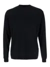 Low Brand Black Crew Neck Pullover In Virgin Wool Man In Black