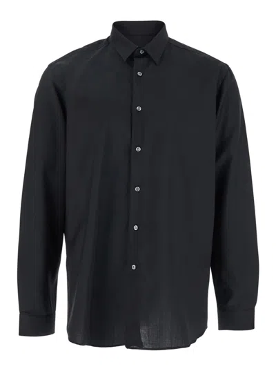 Low Brand Black Relaxed Solid Shirt