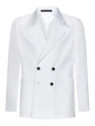 LOW BRAND COTTON LINEN DOUBLE-BREASTED BLAZER
