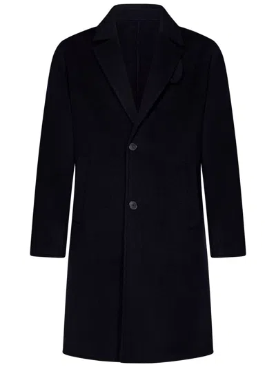 Low Brand Blue Coat With Classic Revers In Black