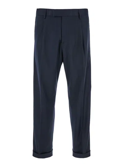 Low Brand Blue Kim Luxor Blue Plissed Pants