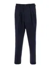 Low Brand Blue Pants With Elastic Waist And Belt Loops In Cotton Man In Blue