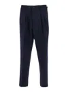 Low Brand Blue Pants With Elastic Waist And Belt Loops In Cotton Man In Blue