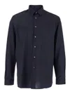 Low Brand Blue Shirt With Classic Collar And Button Closure In Fabric Man In Blue
