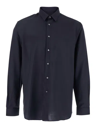 Low Brand Blue Shirt With Classic Collar