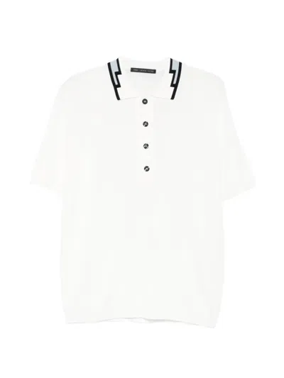 Low Brand Button Polo Shirt In White