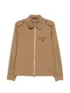 Low Brand Button Zip Jacket In Neutral