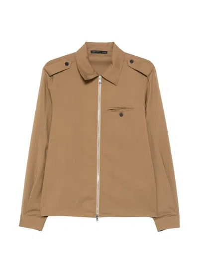 Low Brand Button Zip Jacket In Neutral
