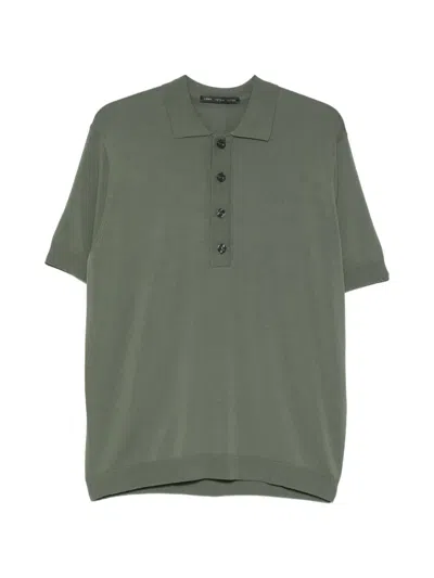 Low Brand Buttoned Polo Shirt In Green
