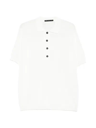 Low Brand Buttoned Polo Shirt In White