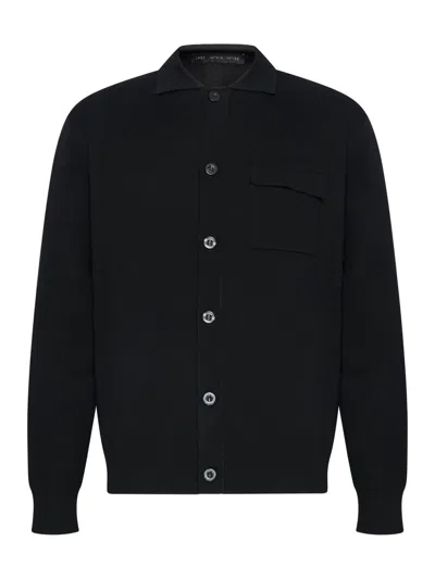 Low Brand Buttoned Flap-pocket Cardigan In Black