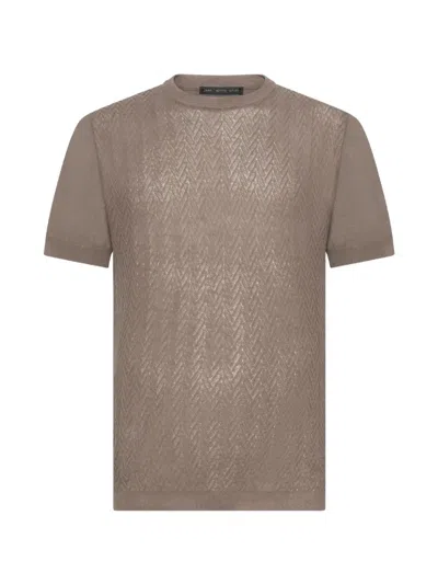 Low Brand Chevron-knit T-shirt In Neutral