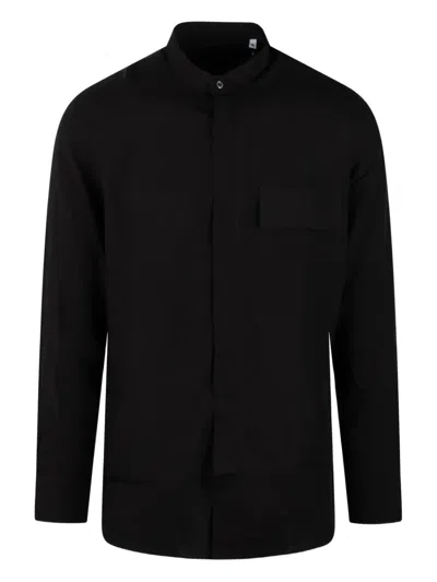 Low Brand Collarless Shirt In Black