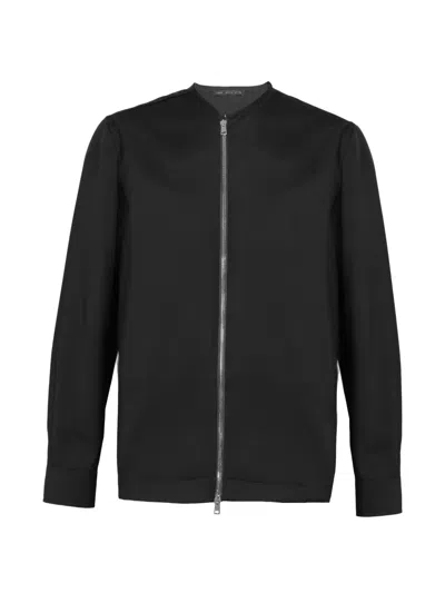 Low Brand Collarless Zip-up Jacket In Black