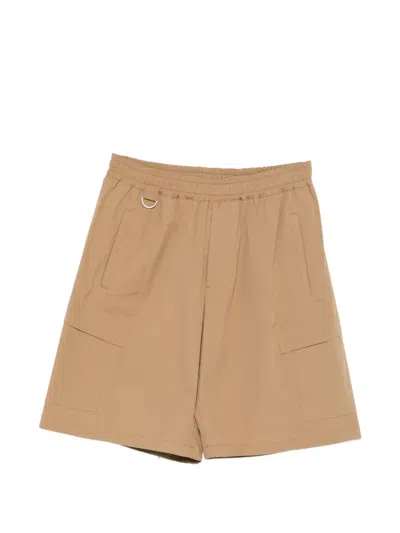 Low Brand Combo Elasticated-waist Cargo Shorts In Brown