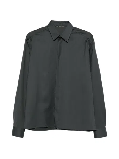 Low Brand Concealed-front Long-sleeve Shirt In Gray