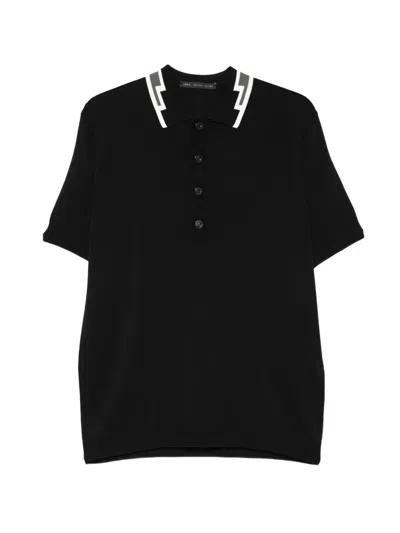 Low Brand Contrast Collar T-shirt In Black