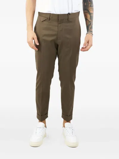 Low Brand Cooper Cuffed Trousers In Brown
