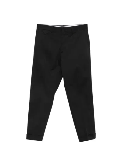 Low Brand Cooper T1.7 Pressed-crease Turn-up Trousers In Black