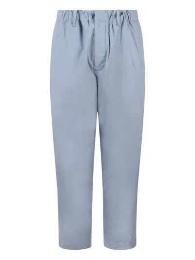 Low Brand Cotton Straight-leg Trousers In Blue