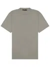 Low Brand Grey Solid Crew Neck T-shirt In Gray