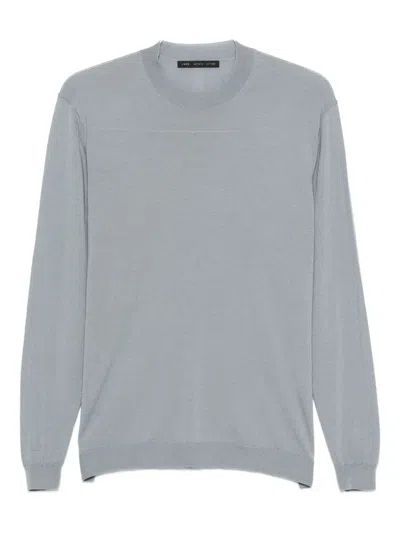 Low Brand Crew-neck Fine-knit Jumper In Gray