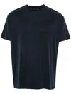 Low Brand Black Solid Crew Neck T-shirt In Blue