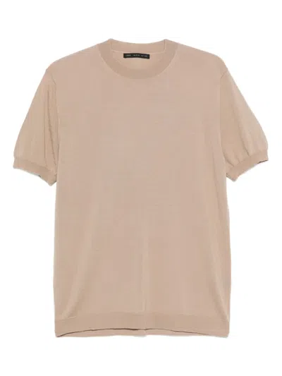 Low Brand Crew Neck T-shirt In Brown