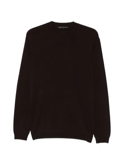 Low Brand Crew-neck Wool Sweater In Brown