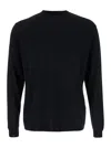 Low Brand Black Crew Neck Pullover In Virgin Wool Man In Black