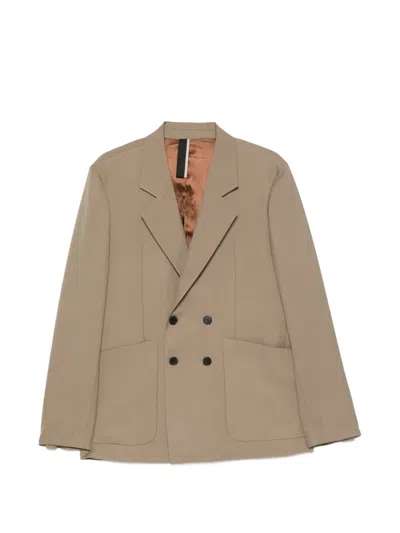 Low Brand Double-breasted Notched-lapel Blazer In Brown